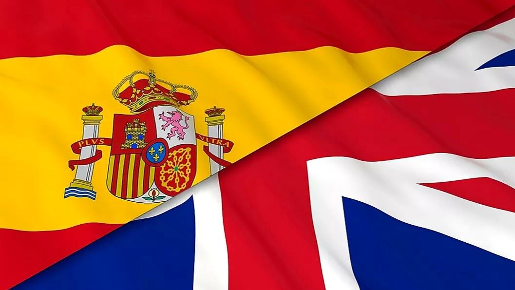 Bandrea mezclada de españa e inglaterra